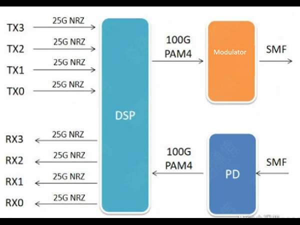 Différence entre le module 100g qsfp28 normal et le module simple lambda pam4